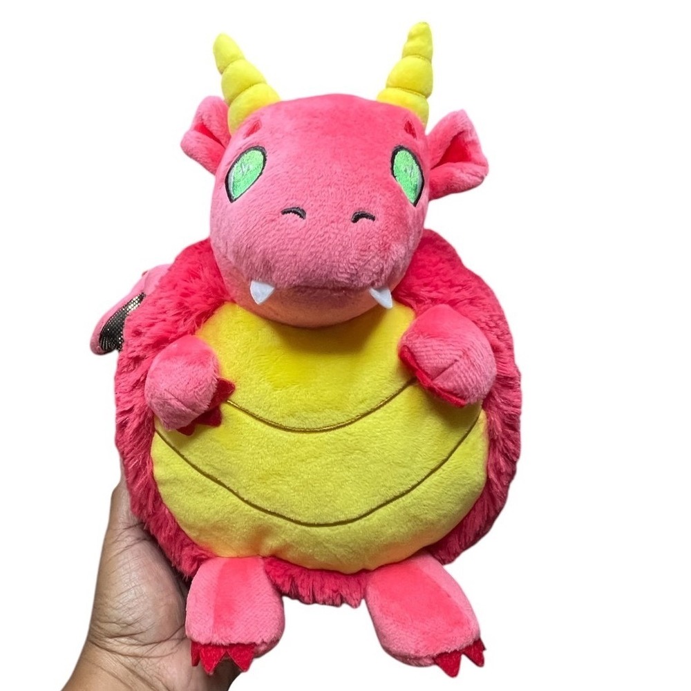 Squishable Dragon Plush Kids Pink Excellent Round Fuzzy Stuffed Animal - Small